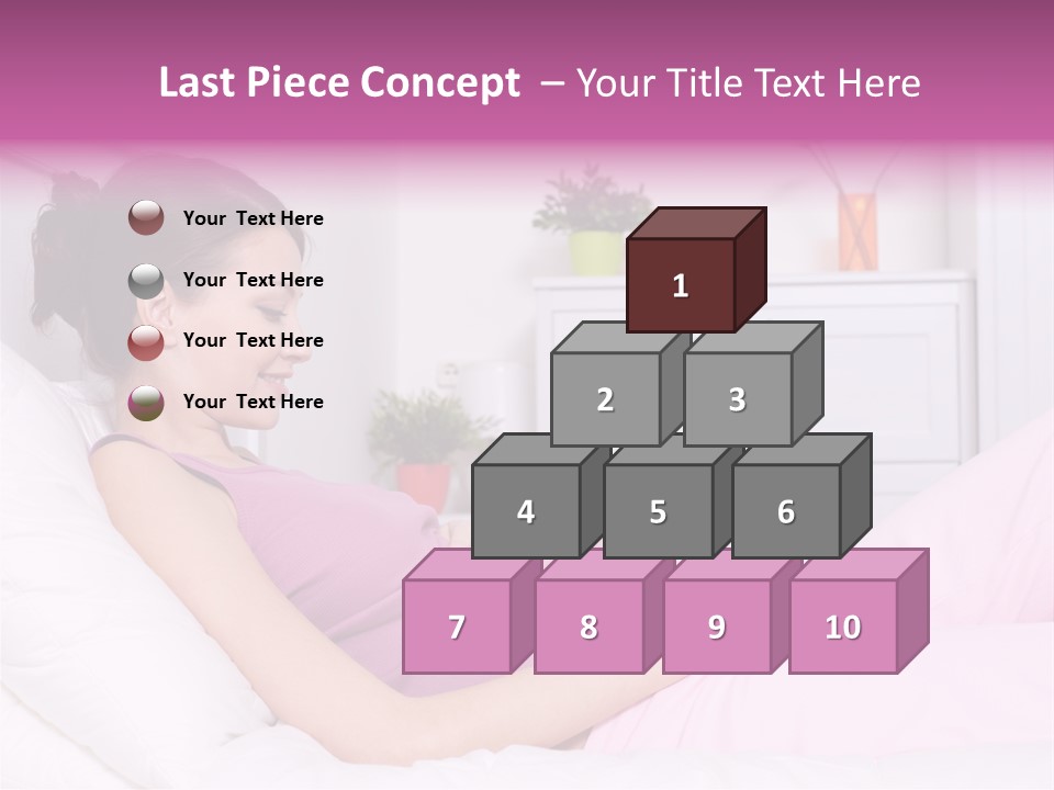 One Caucasian Cute PowerPoint Template