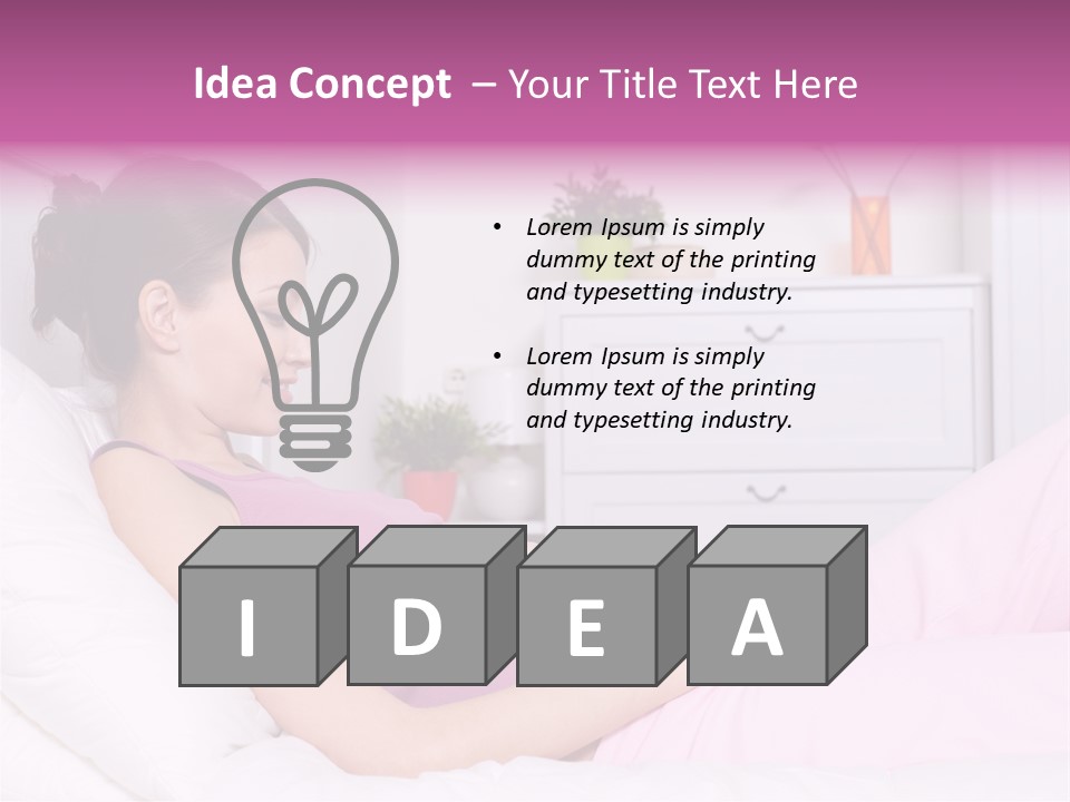 One Caucasian Cute PowerPoint Template