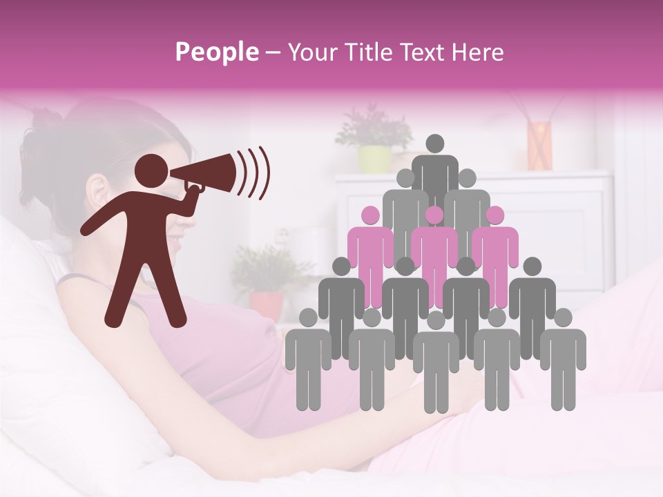 One Caucasian Cute PowerPoint Template