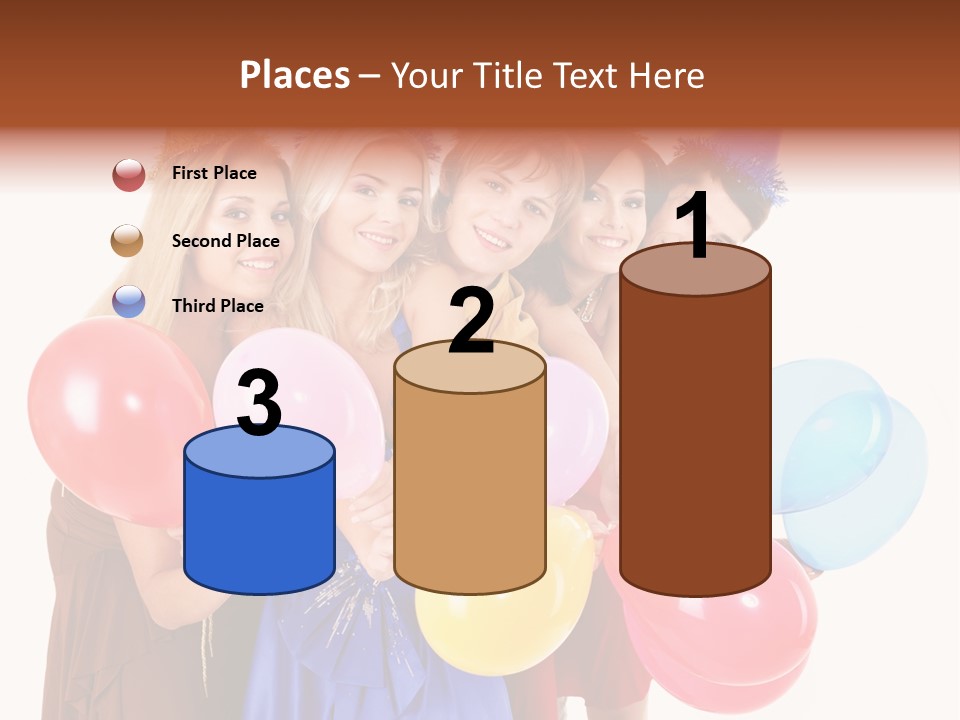 Crowd Happiness Girl PowerPoint Template