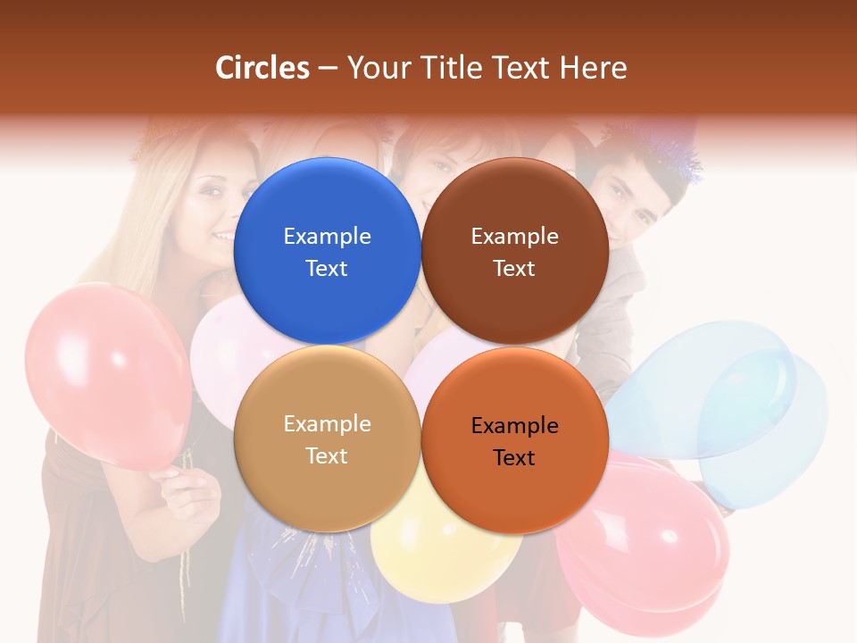 Crowd Happiness Girl PowerPoint Template