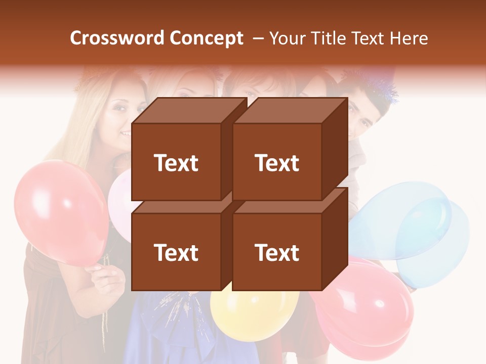 Crowd Happiness Girl PowerPoint Template