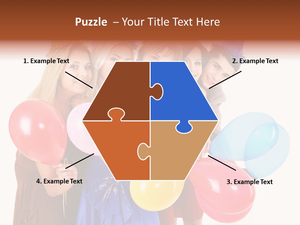 Crowd Happiness Girl PowerPoint Template