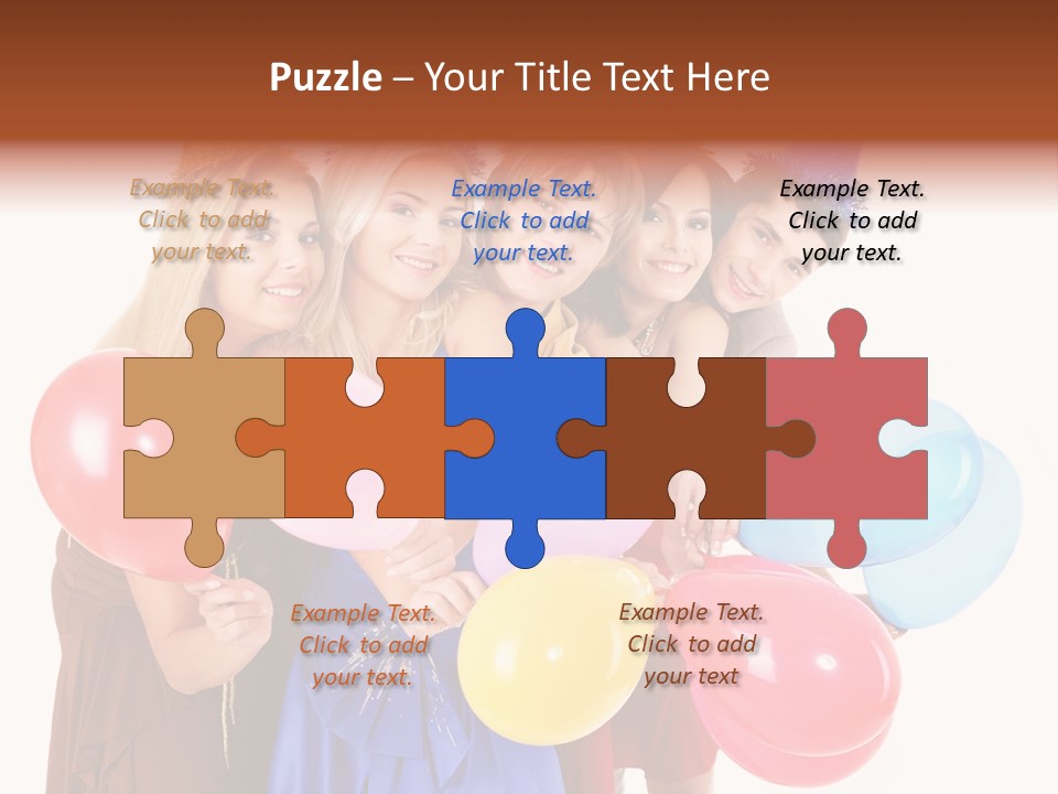 Crowd Happiness Girl PowerPoint Template