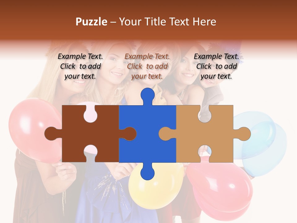 Crowd Happiness Girl PowerPoint Template