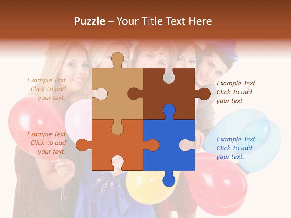 Crowd Happiness Girl PowerPoint Template