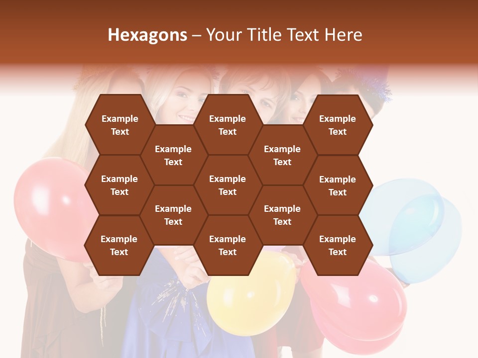 Crowd Happiness Girl PowerPoint Template