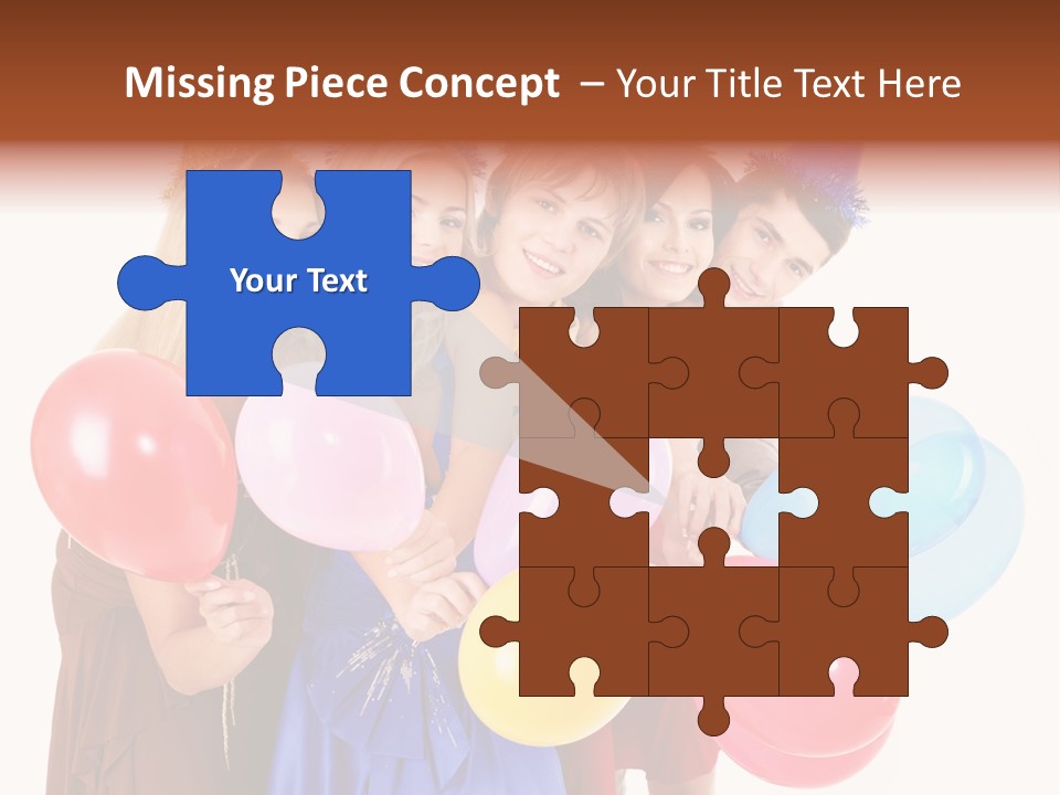 Crowd Happiness Girl PowerPoint Template