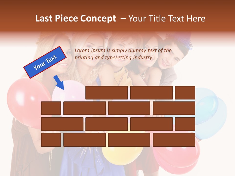 Crowd Happiness Girl PowerPoint Template