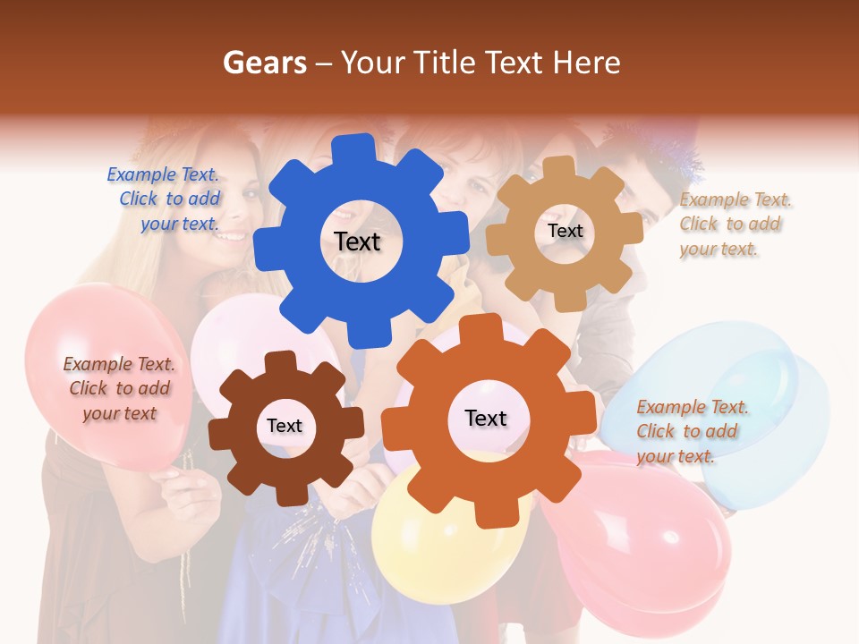 Crowd Happiness Girl PowerPoint Template