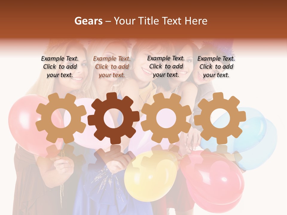 Crowd Happiness Girl PowerPoint Template