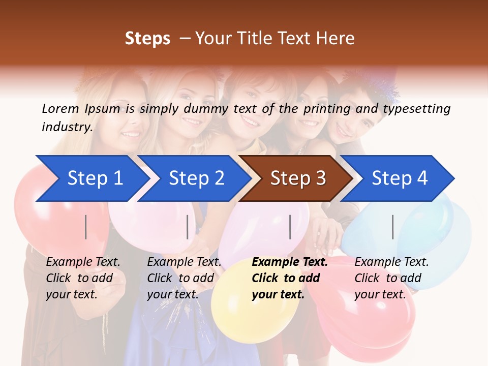Crowd Happiness Girl PowerPoint Template