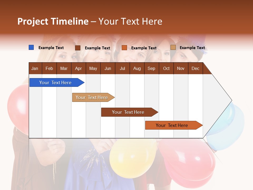 Crowd Happiness Girl PowerPoint Template
