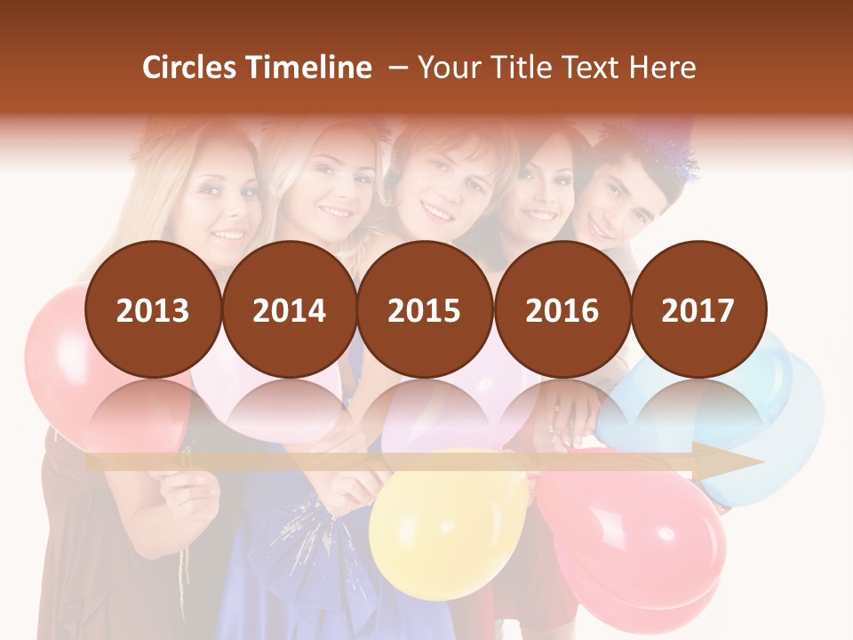 Crowd Happiness Girl PowerPoint Template