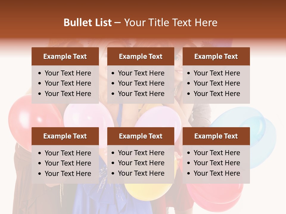 Crowd Happiness Girl PowerPoint Template