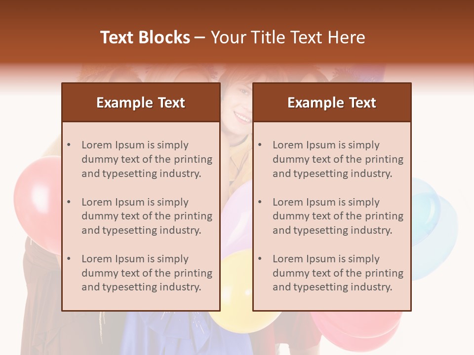 Crowd Happiness Girl PowerPoint Template