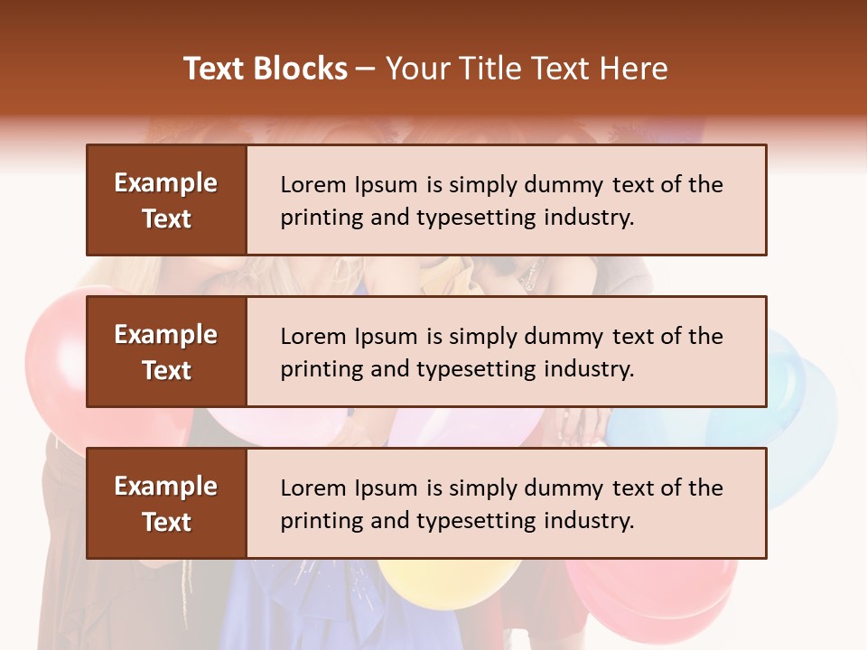 Crowd Happiness Girl PowerPoint Template
