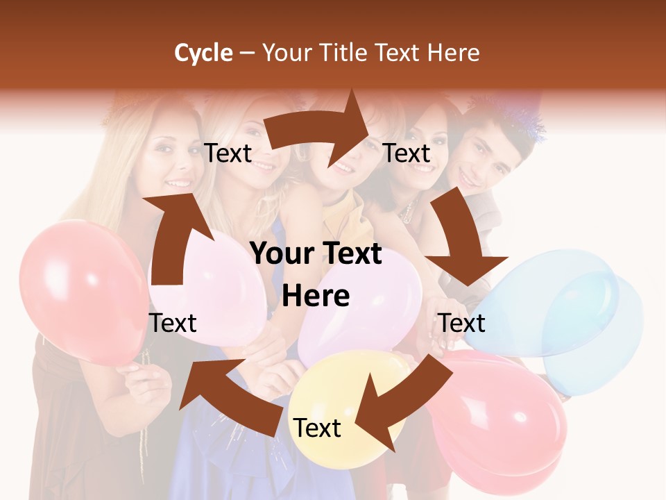 Crowd Happiness Girl PowerPoint Template