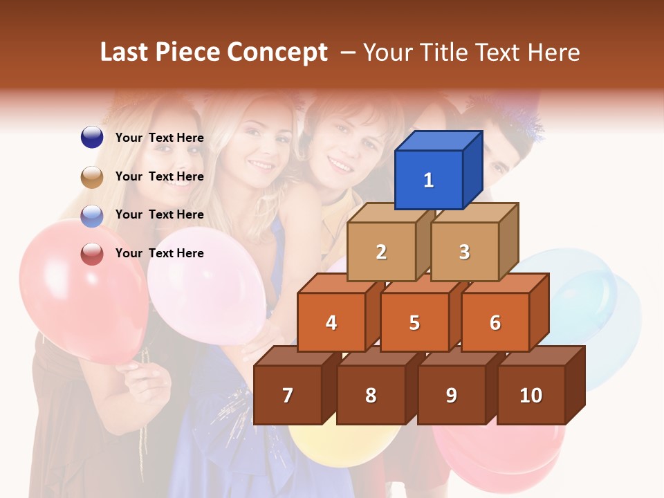 Crowd Happiness Girl PowerPoint Template