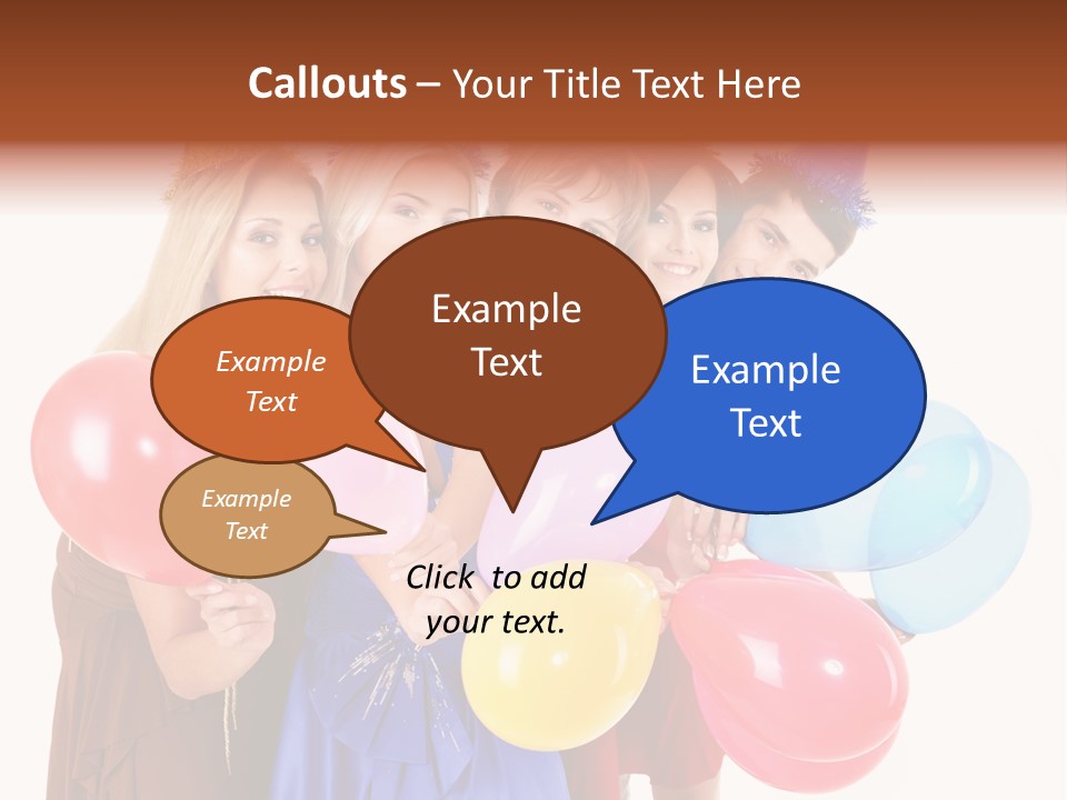 Crowd Happiness Girl PowerPoint Template