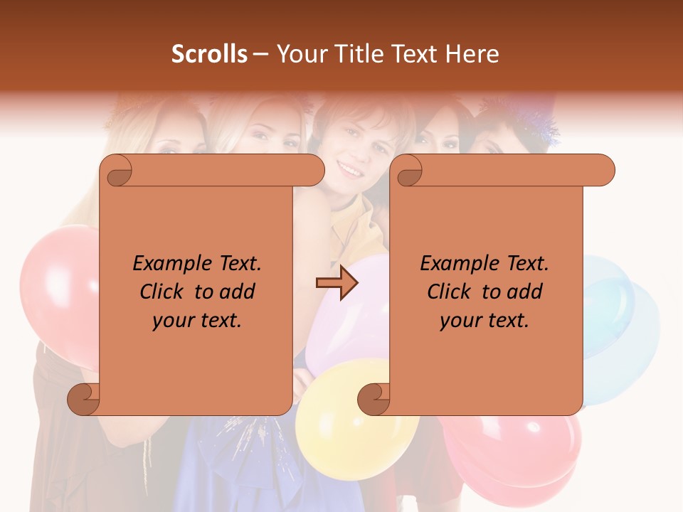 Crowd Happiness Girl PowerPoint Template