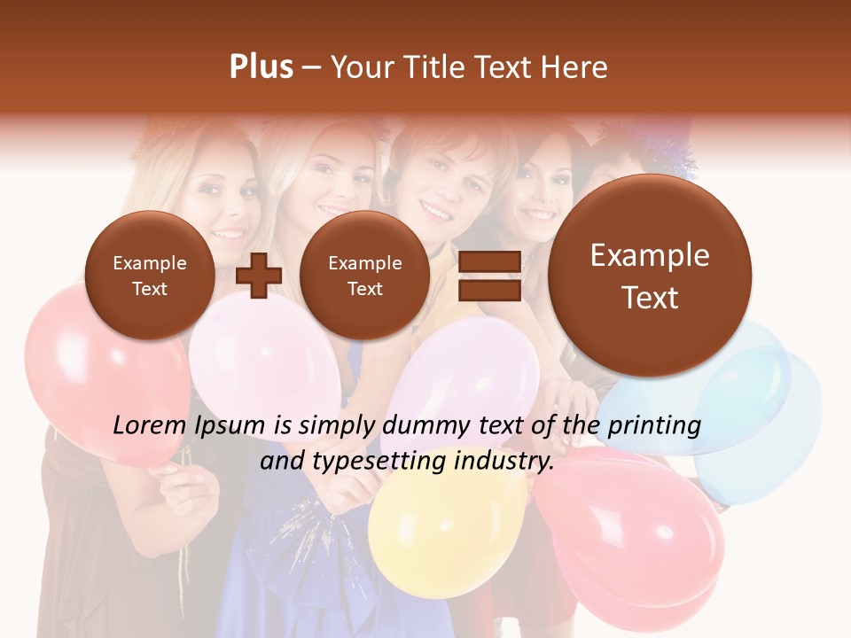 Crowd Happiness Girl PowerPoint Template