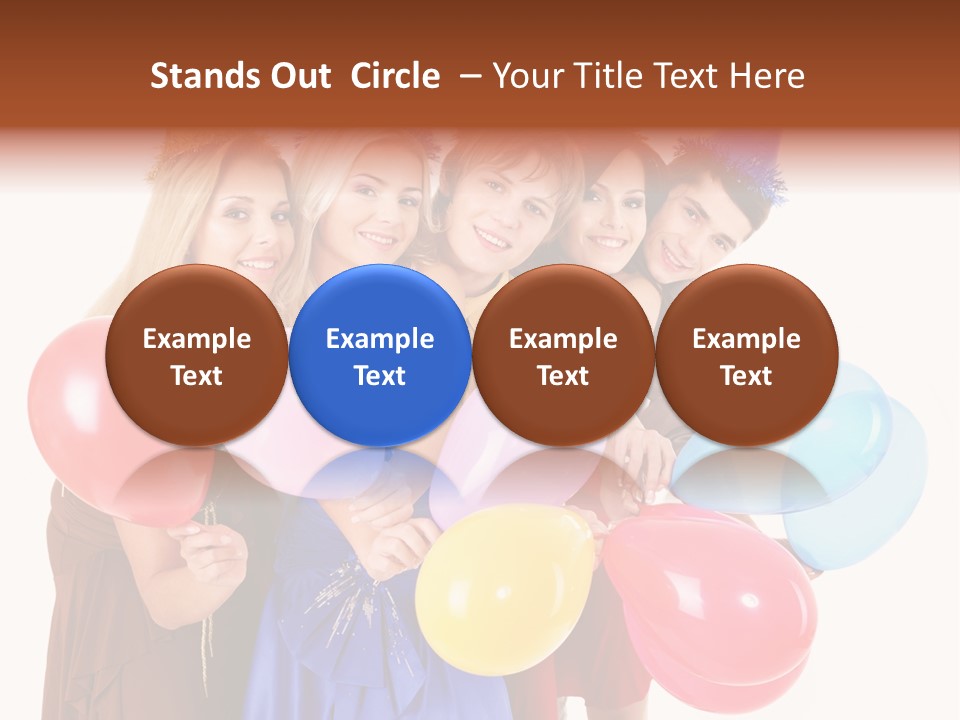 Crowd Happiness Girl PowerPoint Template