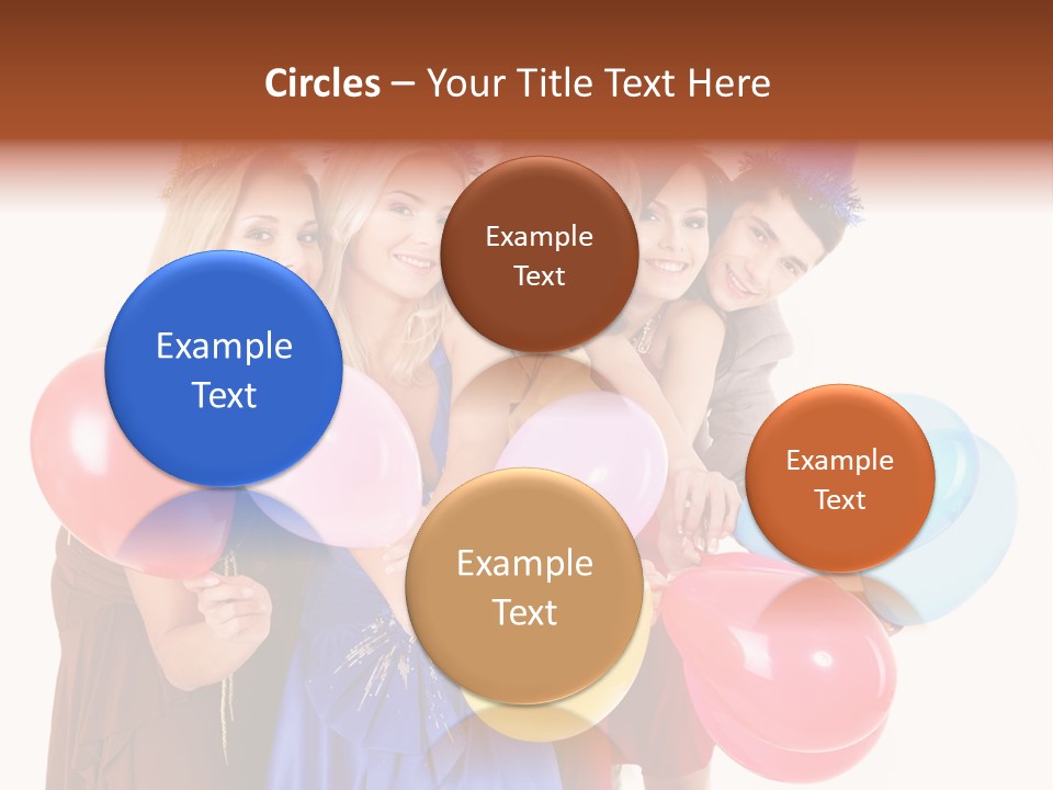 Crowd Happiness Girl PowerPoint Template