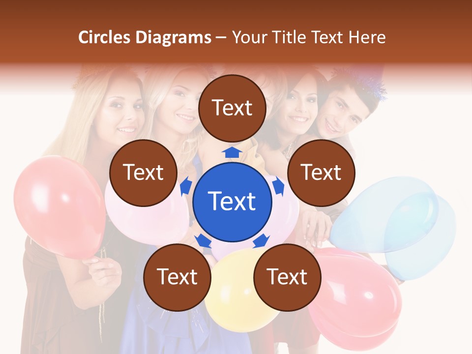 Crowd Happiness Girl PowerPoint Template