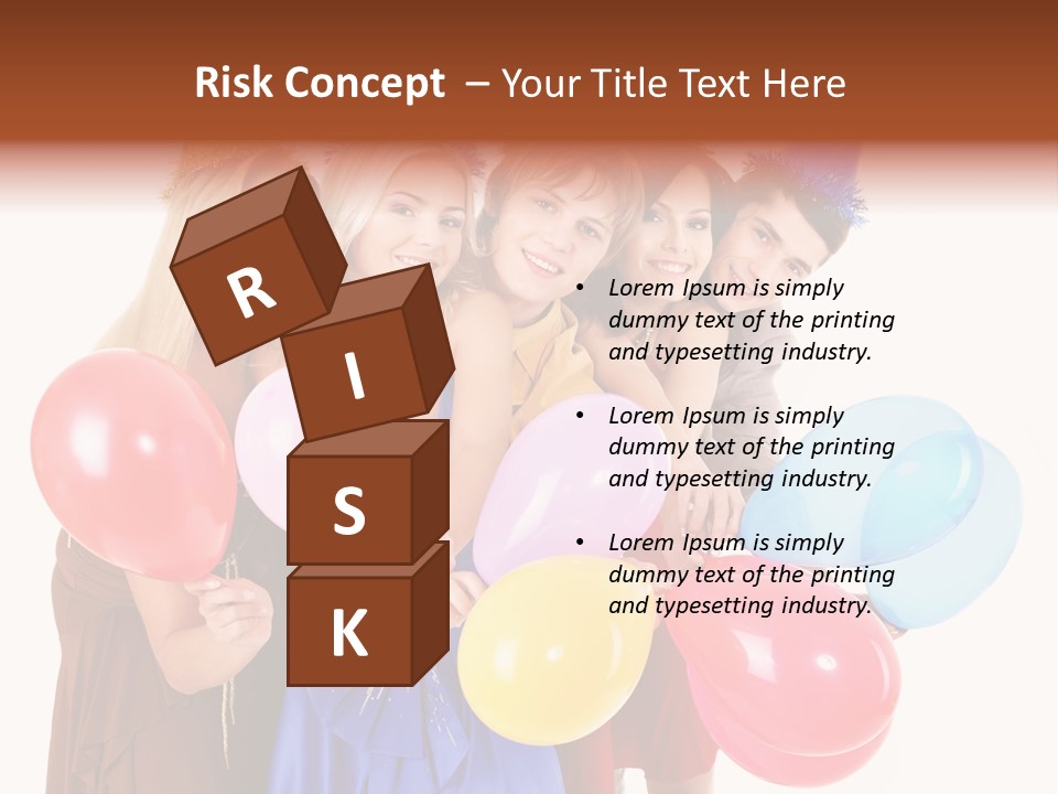 Crowd Happiness Girl PowerPoint Template