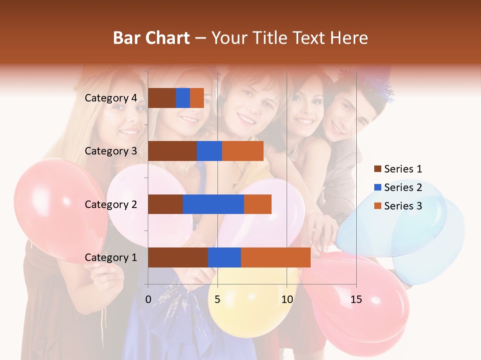 Crowd Happiness Girl PowerPoint Template