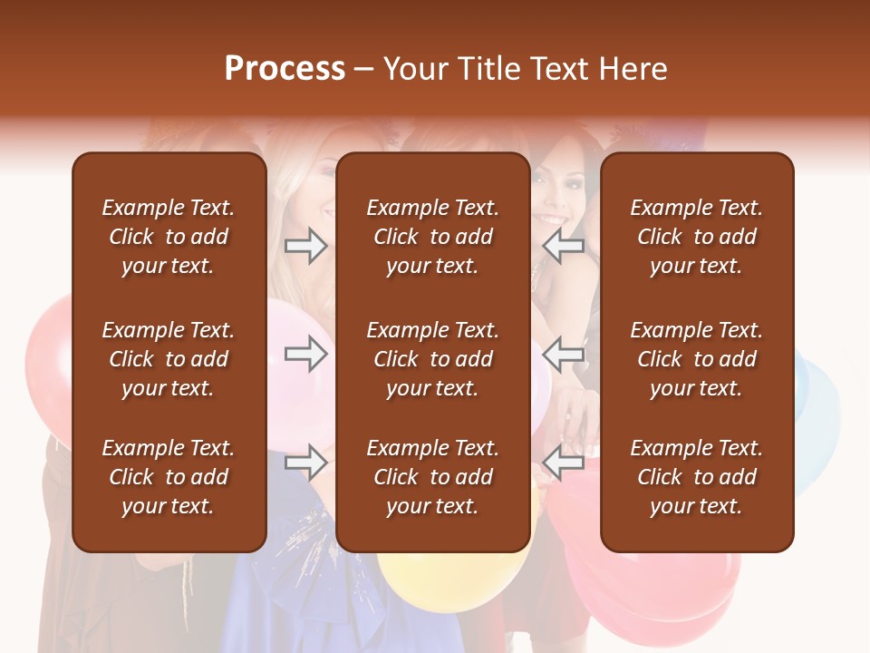 Crowd Happiness Girl PowerPoint Template