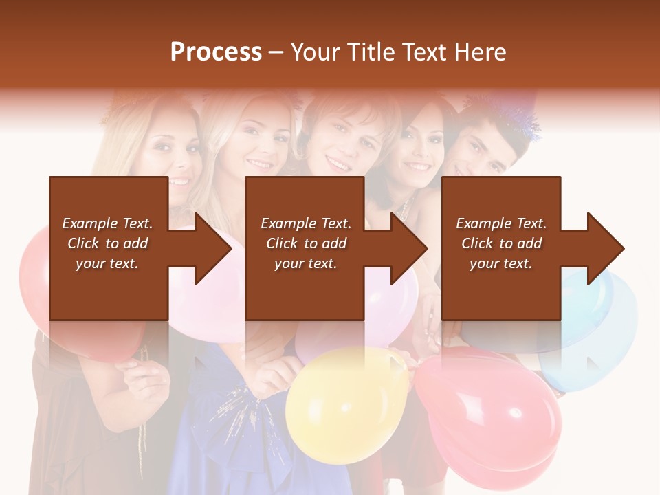 Crowd Happiness Girl PowerPoint Template