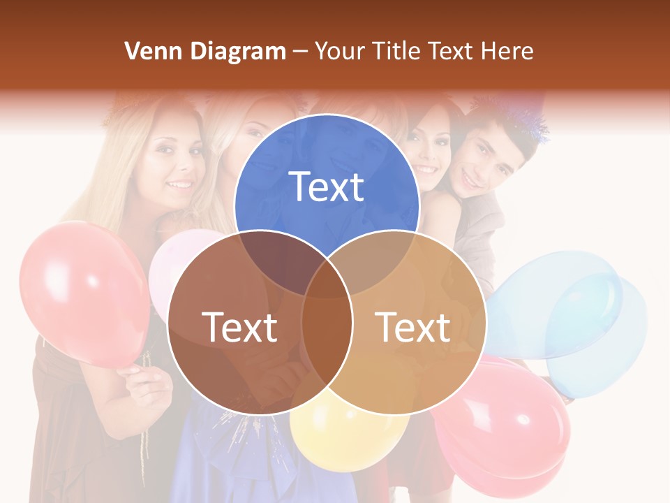 Crowd Happiness Girl PowerPoint Template