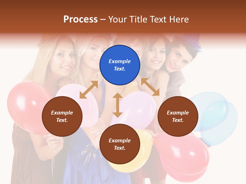 Crowd Happiness Girl PowerPoint Template