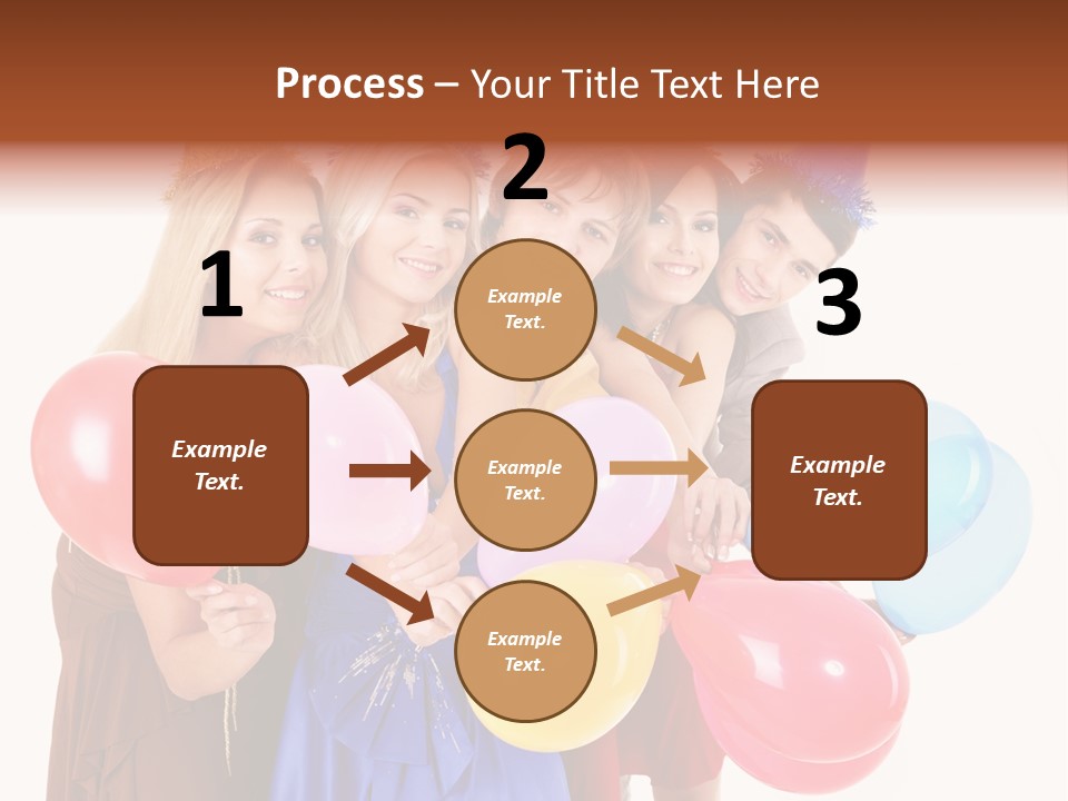 Crowd Happiness Girl PowerPoint Template