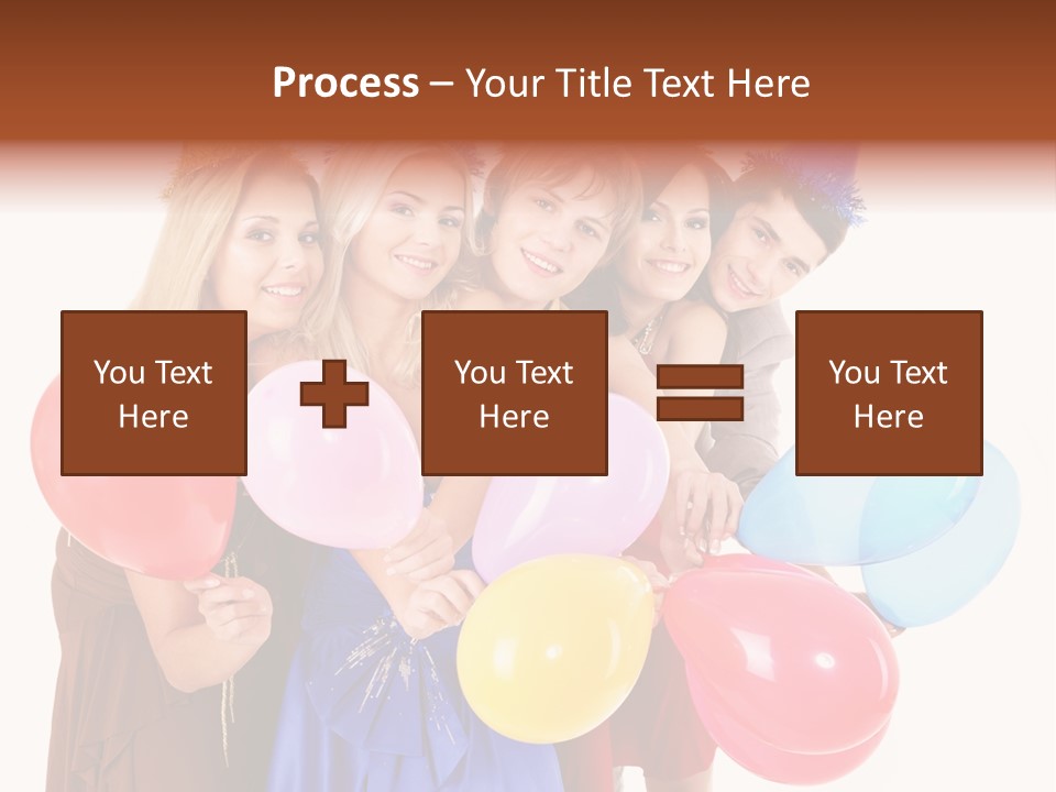 Crowd Happiness Girl PowerPoint Template