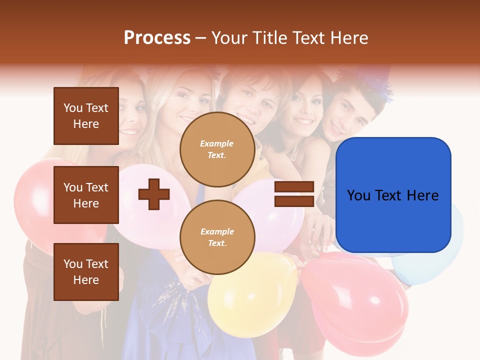 Crowd Happiness Girl PowerPoint Template