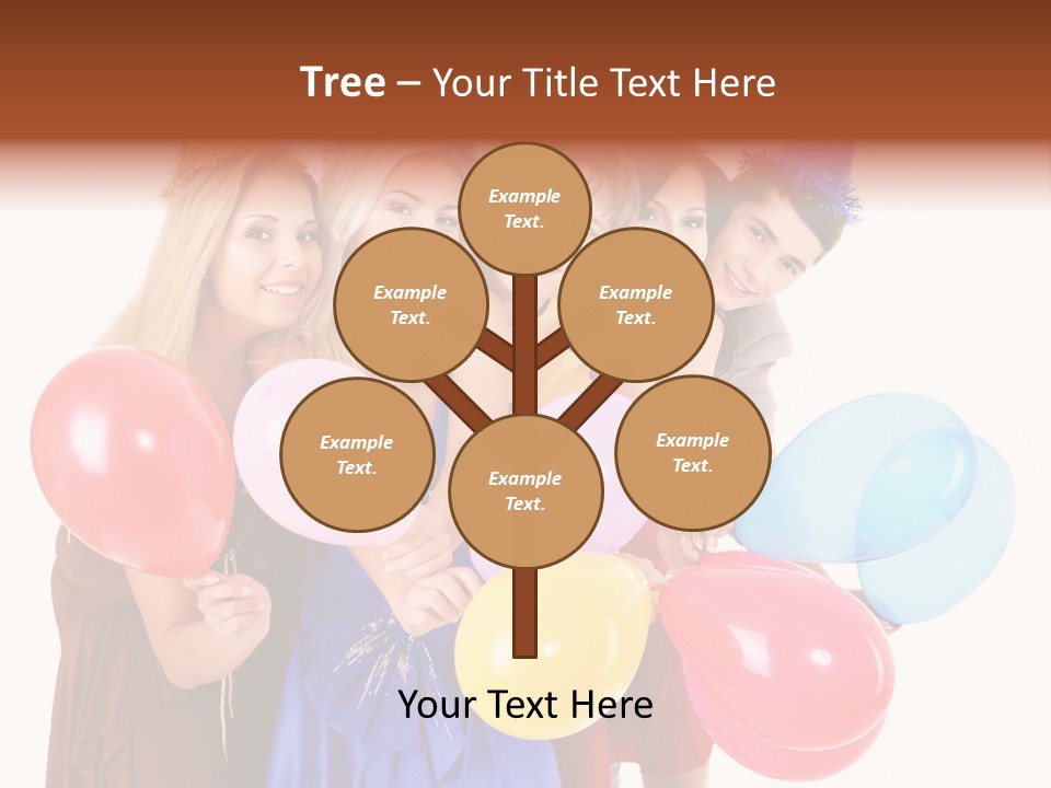 Crowd Happiness Girl PowerPoint Template