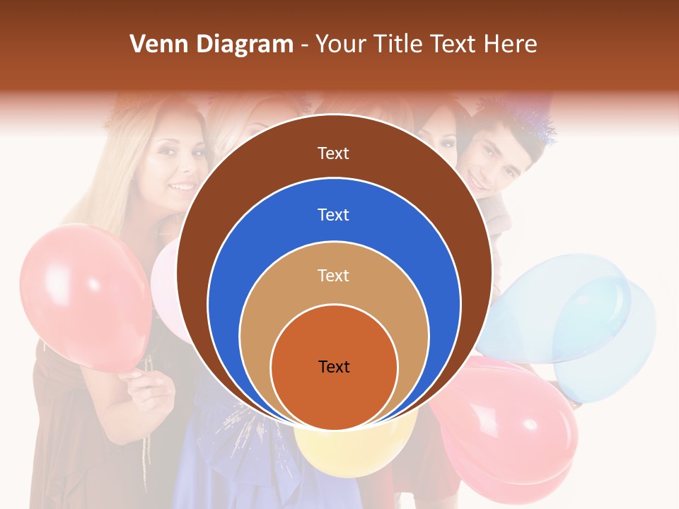 Crowd Happiness Girl PowerPoint Template