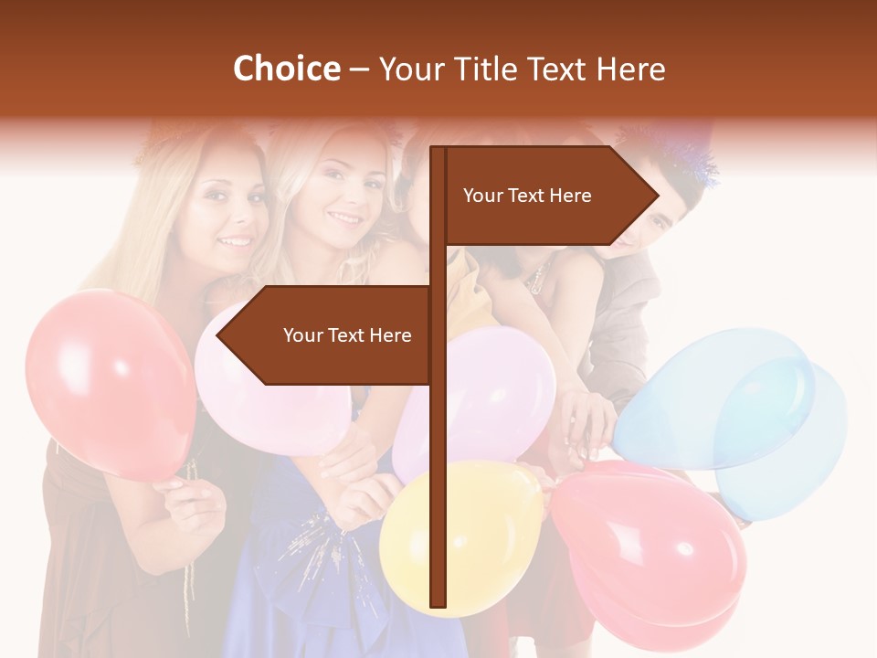 Crowd Happiness Girl PowerPoint Template