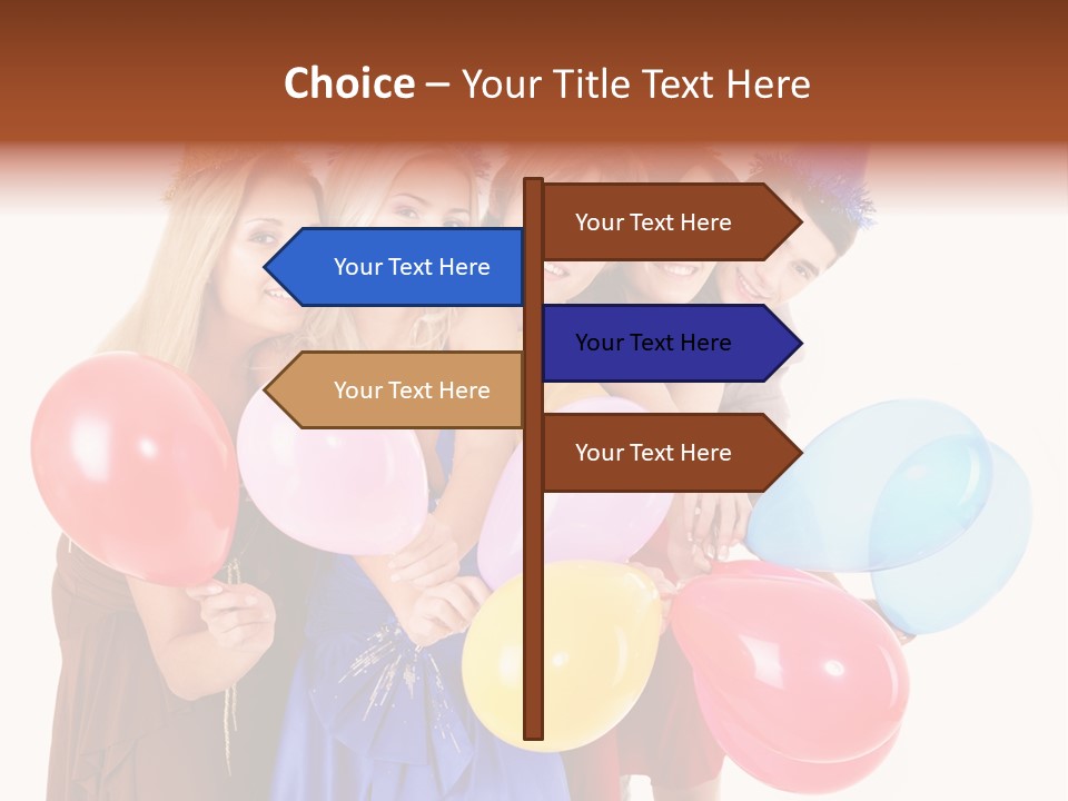 Crowd Happiness Girl PowerPoint Template