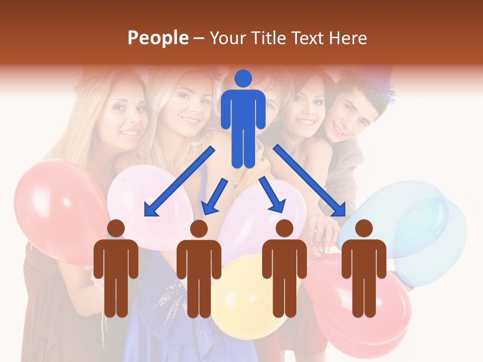 Crowd Happiness Girl PowerPoint Template