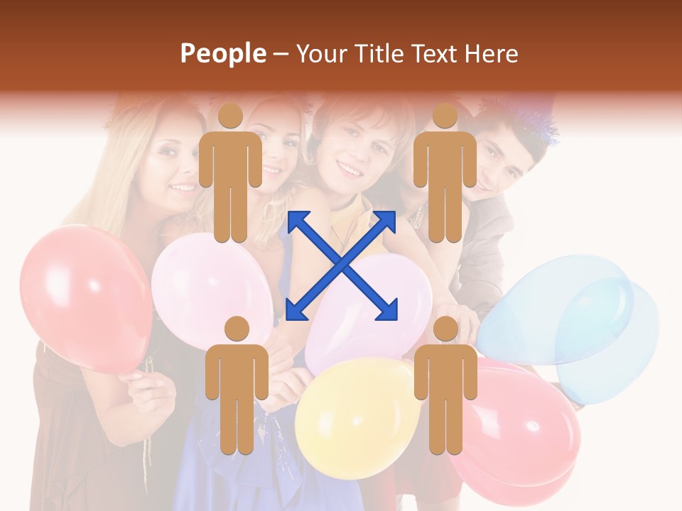 Crowd Happiness Girl PowerPoint Template