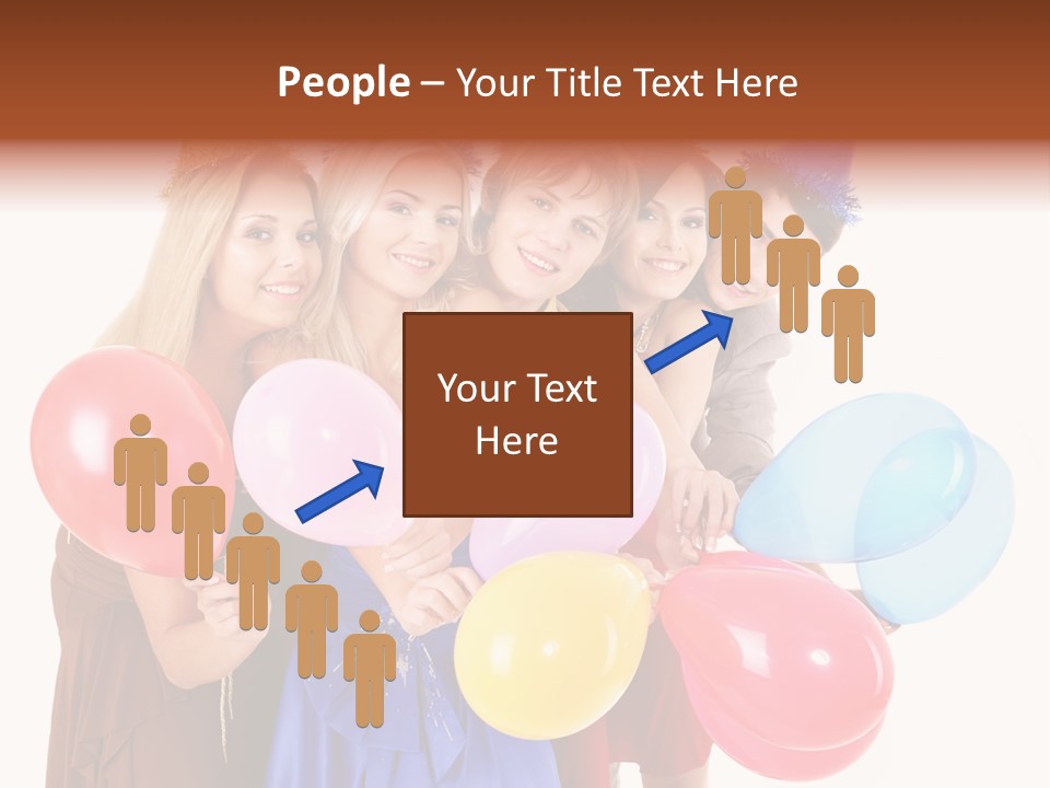 Crowd Happiness Girl PowerPoint Template