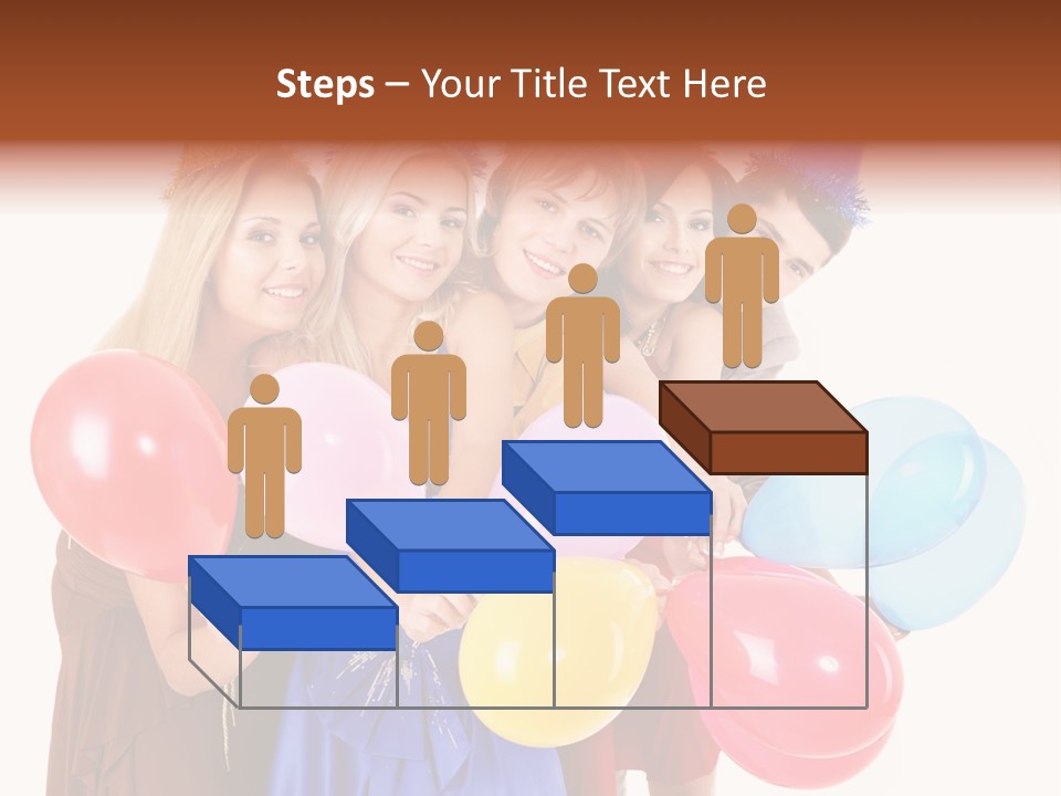 Crowd Happiness Girl PowerPoint Template