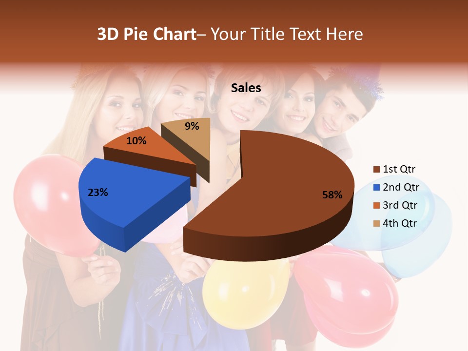 Crowd Happiness Girl PowerPoint Template