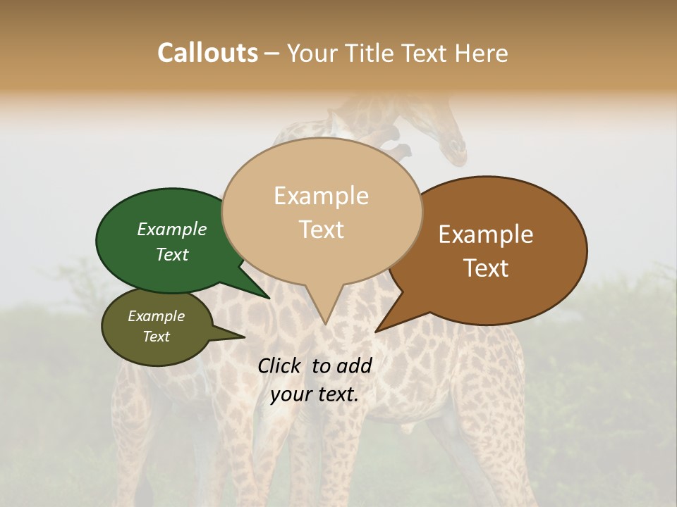 Cute Face Giraffa PowerPoint Template