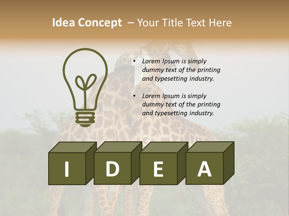 Cute Face Giraffa PowerPoint Template