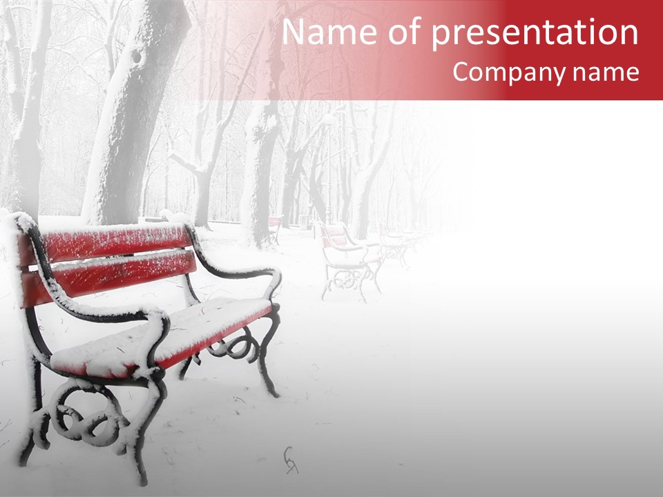 Background Red Frozen PowerPoint Template